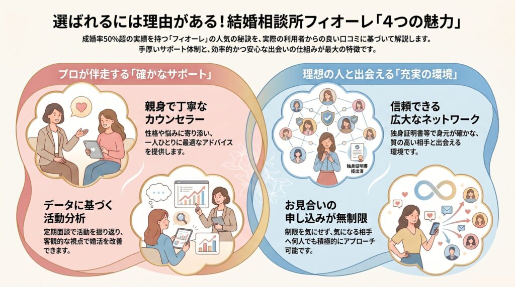 結婚相談所フィオーレの良い口コミの図解